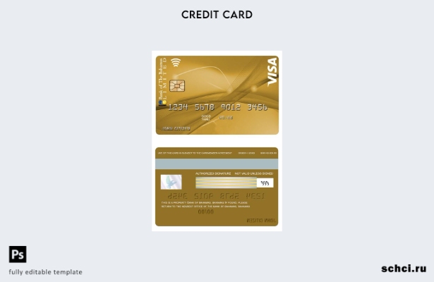 цифровая загрузка Багамских островов Карта VISA Gold Card of Bahamas Bank of Bah